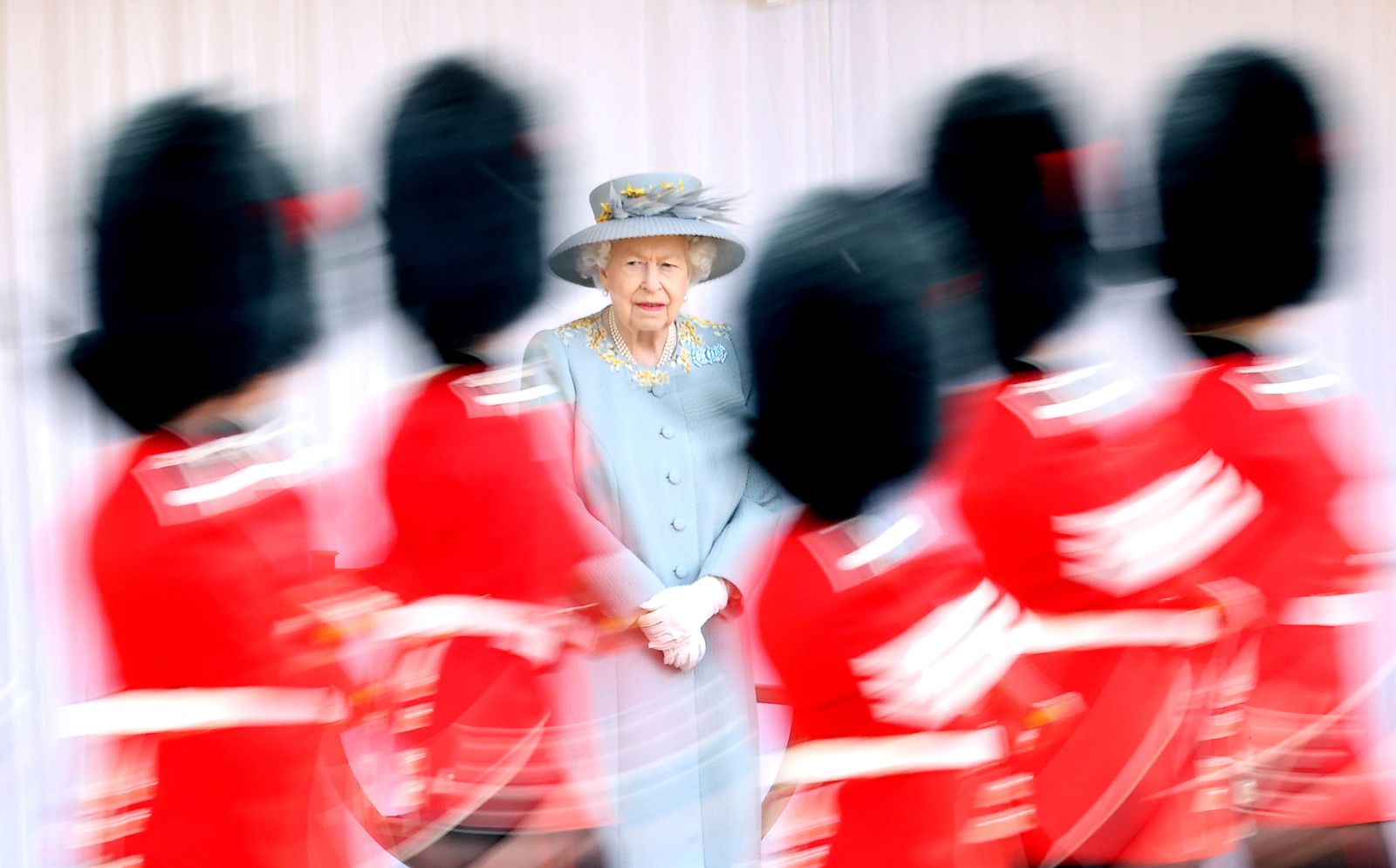 Queen Elizabeth II inspects the Guard