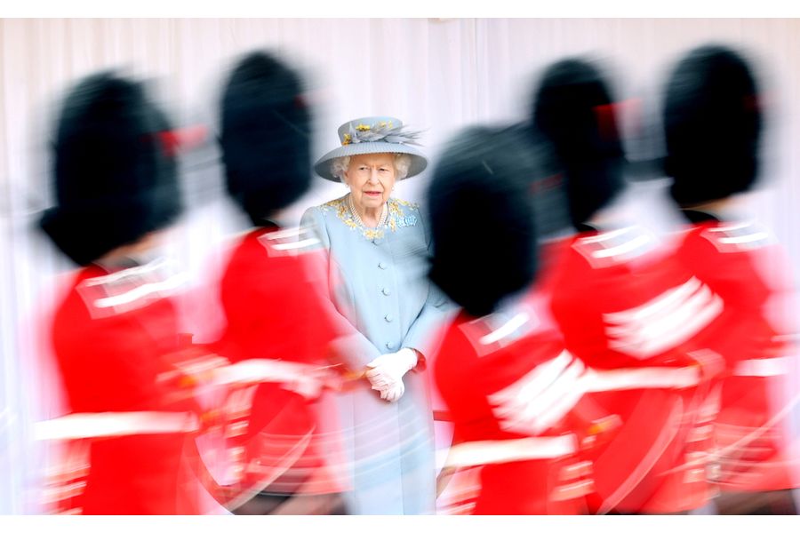 Queen Elizabeth II inspects the Guard