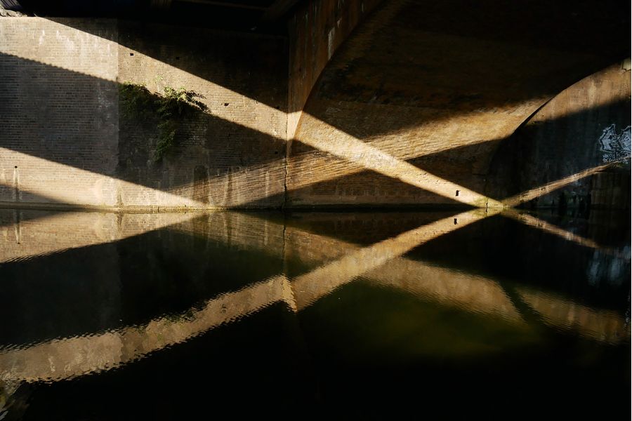 Shafts of sunlight, intersected and reflected