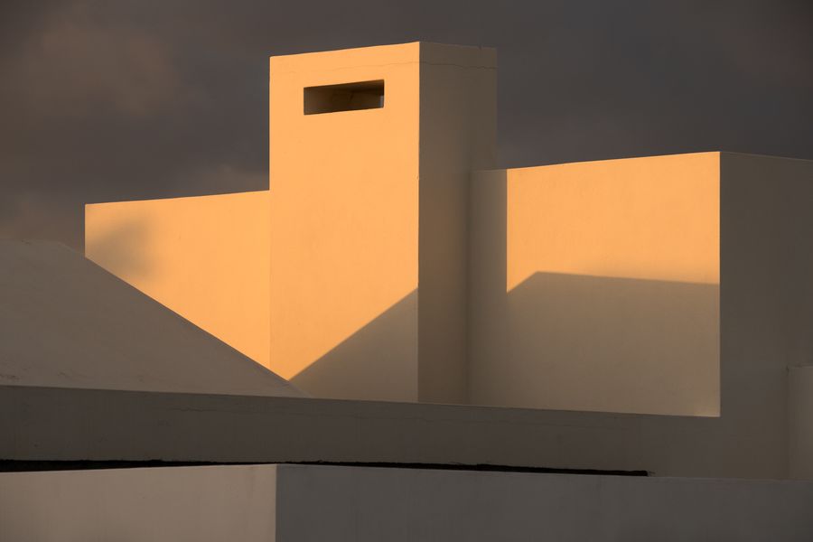 Evening sunlight on rooftop, Playa Blanca, Lanzarote
