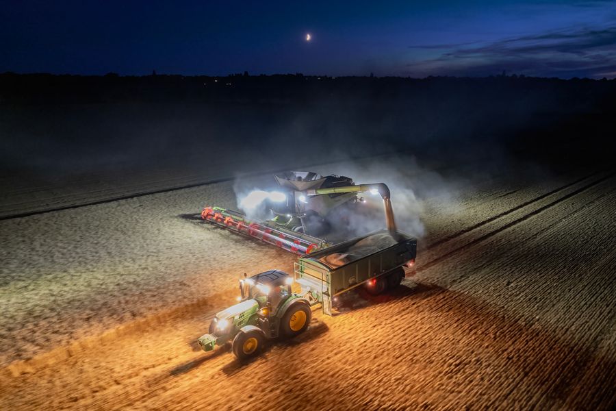 Harvesting into the night