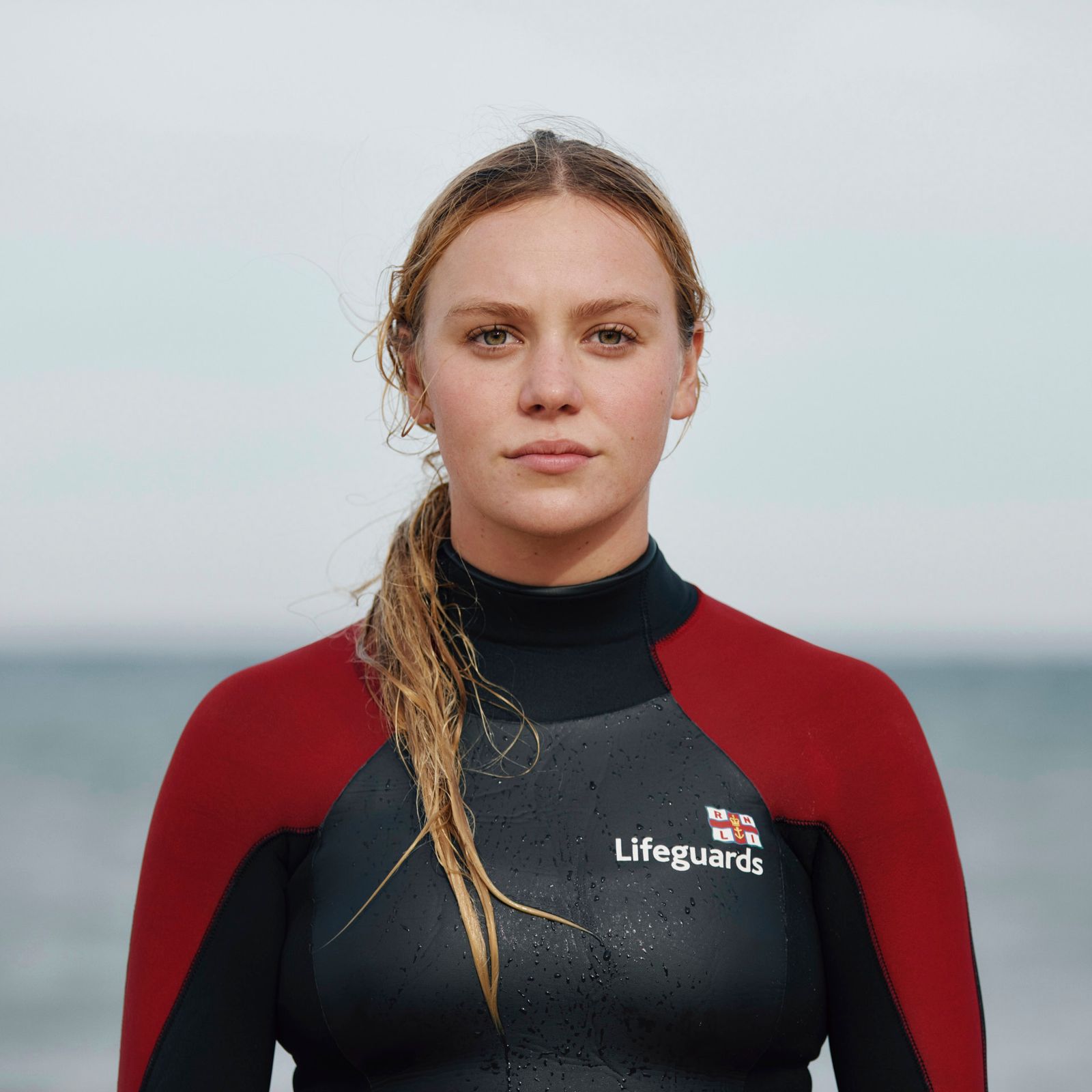Katy, Lifeguard at Mundesley beach, photographed for RNLI