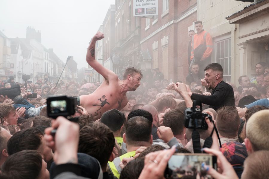 Life imitating art: Atherstone ball game.