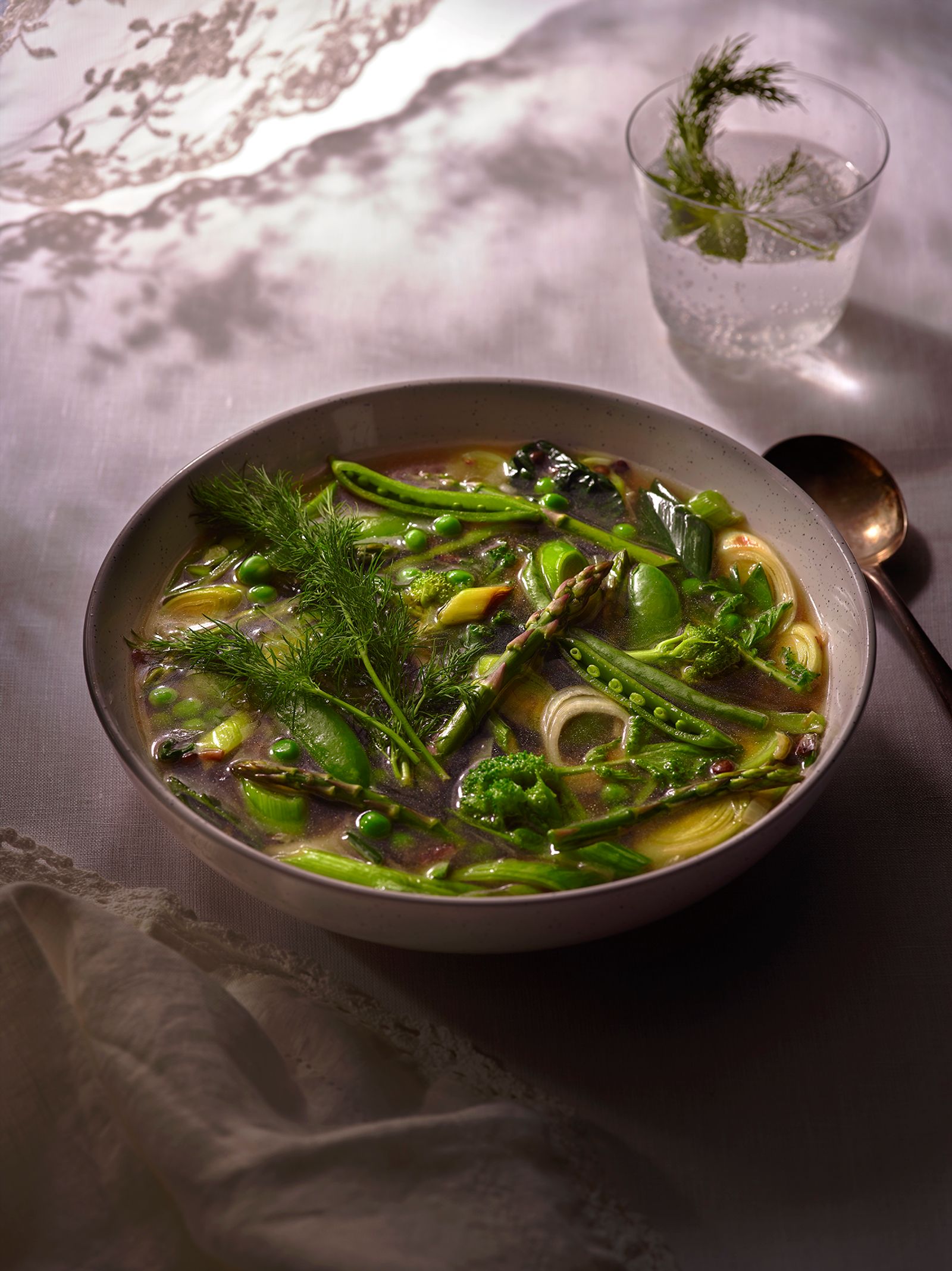 Healthy greens broth
