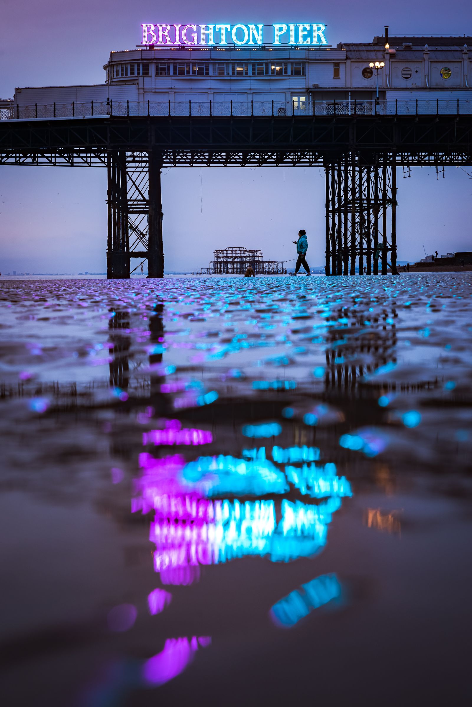 Neon Lights at Low Tide