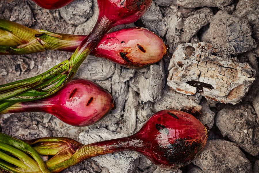 Spring Onions on Hot Coals