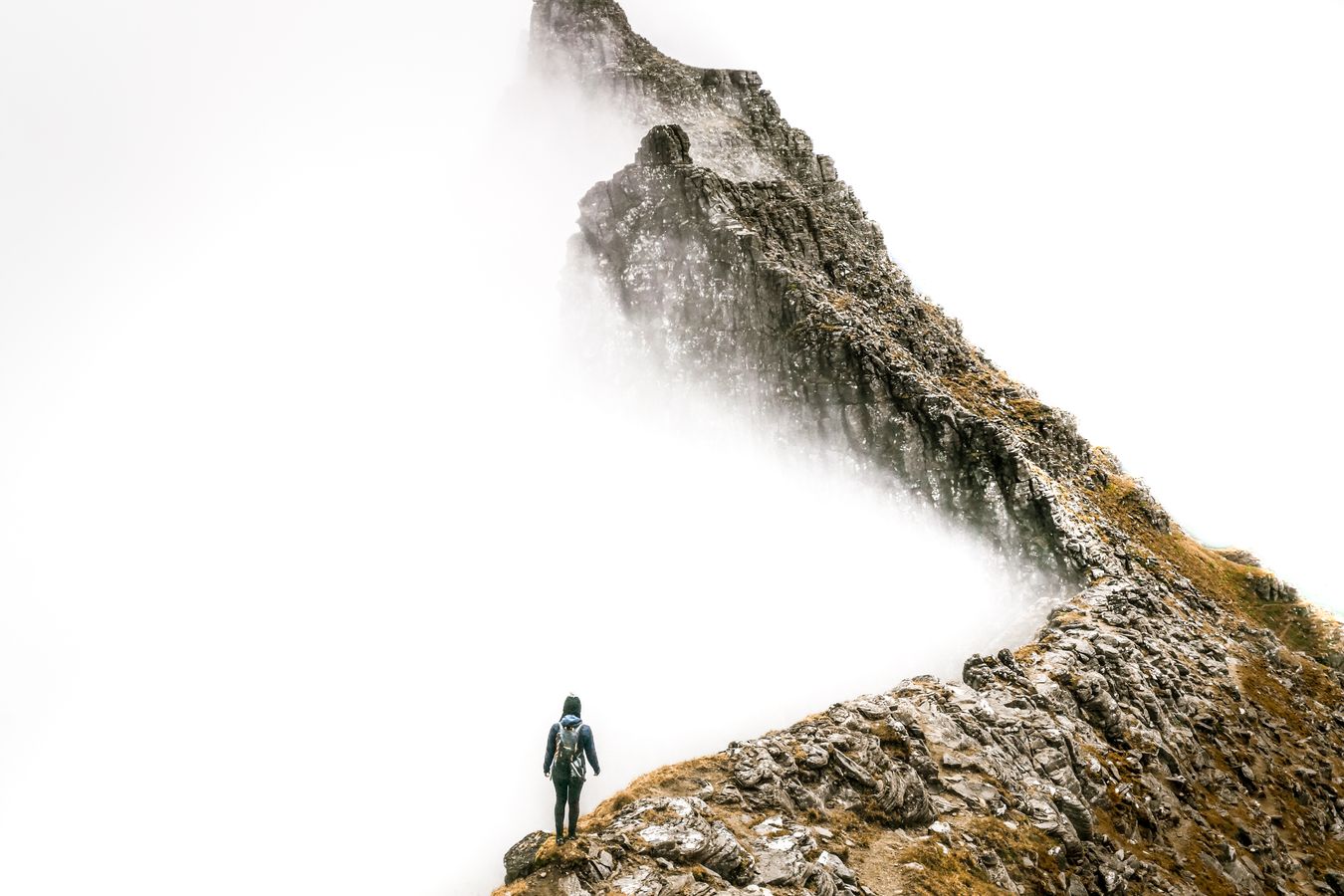 Hiking in the clouds.